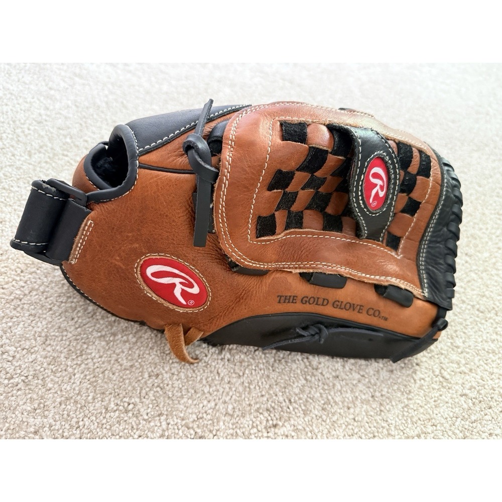 RAWLINGS Premium Series 14" Baseball Softball RH Glove PREM14 Tan Black Leather